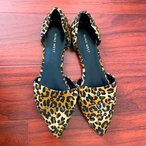 Never been worn Nine West leopard flats